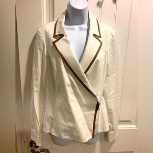 Jones New York Signature snap front blouse jacket, size M